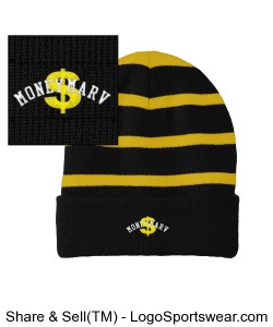 Sport-Tek Striped Beanie with Solid Band Design Zoom